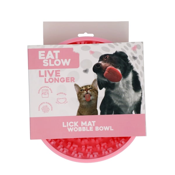 Ät Långsamt Lev Längre Lick Mat Wobble Bowl Rosa