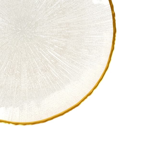 Glasfat, Vitt guld, 21 cm diameter