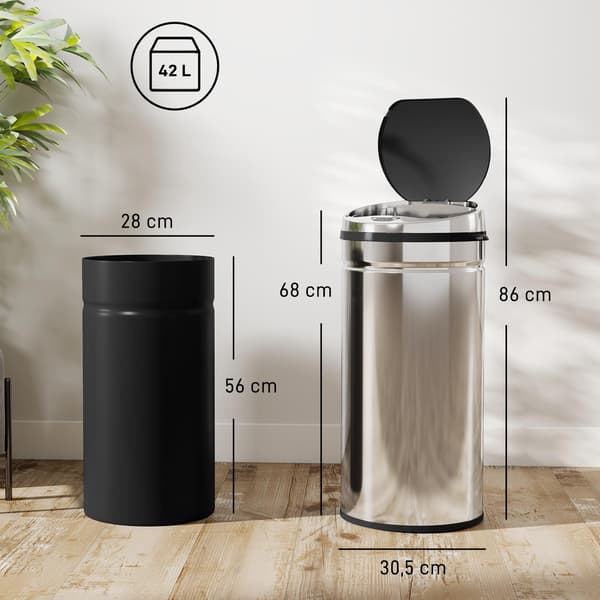 42L rostfri sensorbehållare med infraröd sensor, för köksbruk