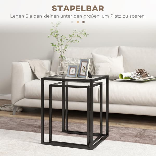 Stabelbare sideborde, stålben, sort, moderne design