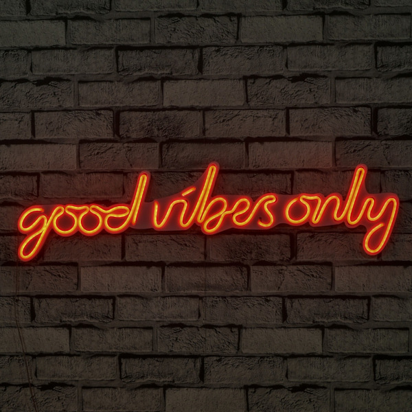 Dekorativ plast LED-belysning Good Vibes Only - Röd