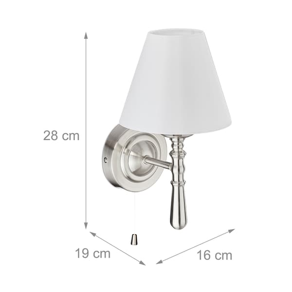 Vägglampor, 2-pack, tygskärmar, inomhusbruk