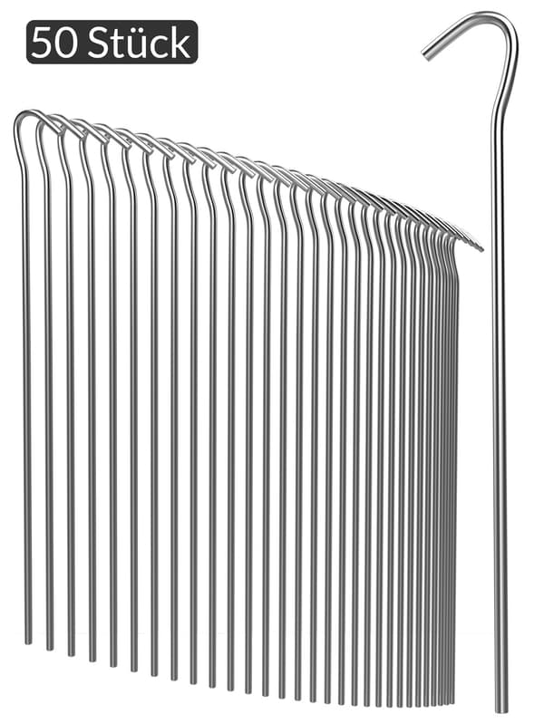 Tältpinnar 50-pack, 20 cm galvaniserat stål