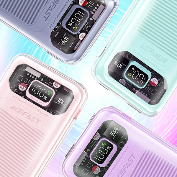 Powerbank 10000mAh Sparkling Series snabbladdning 30W grön
