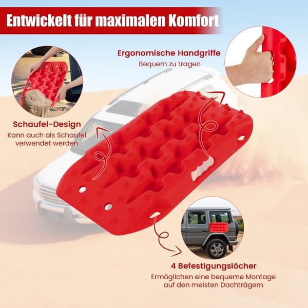 Offroad trækbræt, nylon, 10 tons kapacitet, 2 stk