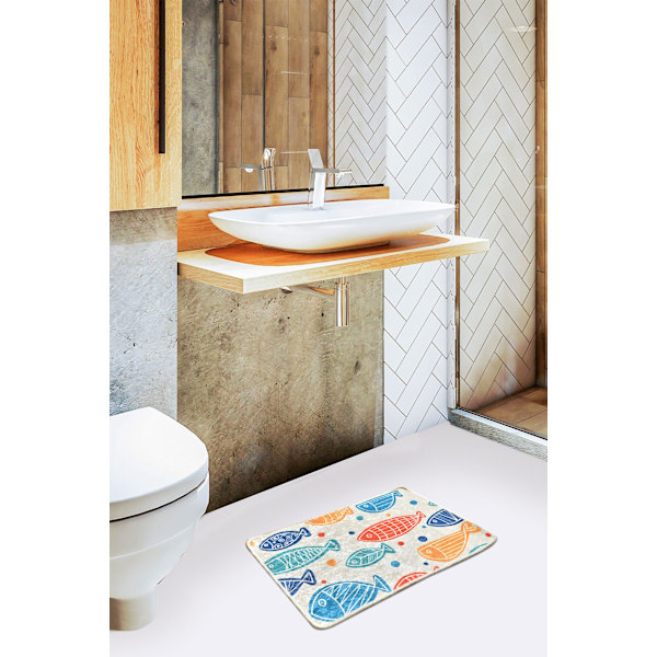 Bathmat Fish Djt - värikäs (40 x 60)