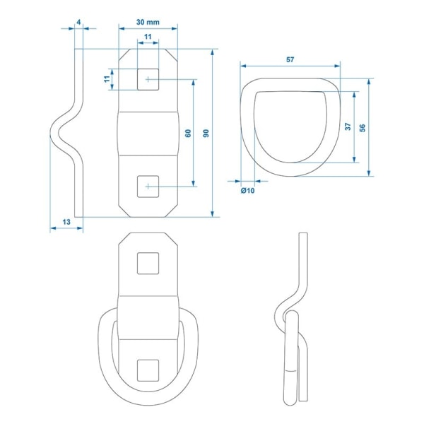 Lastsurring D-ring 10mm