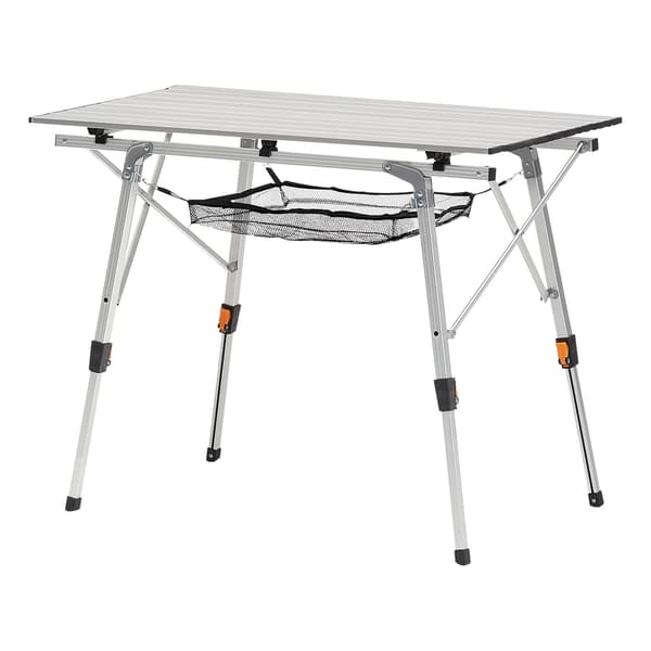 Hopfällbart campingbord, justerbar höjd i aluminium, bärväska