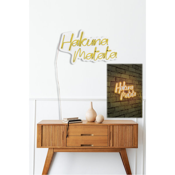 Dekorativ Plast Led Belysning Hakuna Matata - Gul