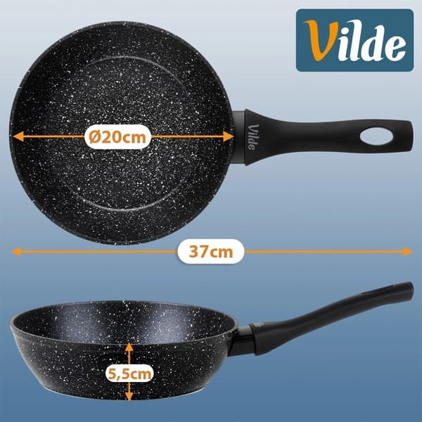 20 cm stekpanna i granit med non-stick-beläggning, diskmaskinssäker