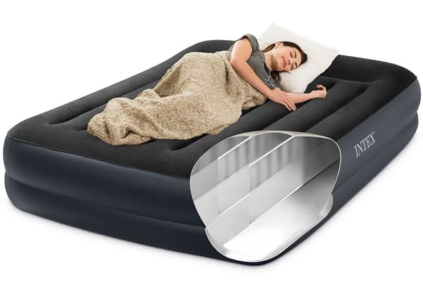 Oppustelig dobbelt luftmadras 203x152 cm til at sove