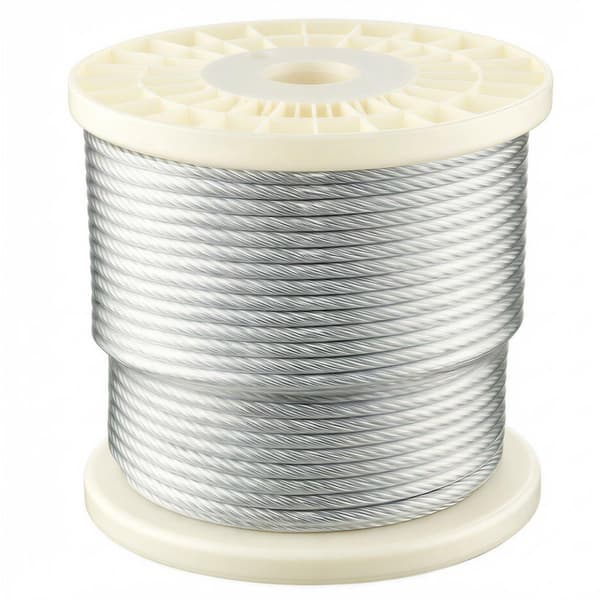 Stålwire, 1/4 tomme x 250 fod, galvaniseret, handsker
