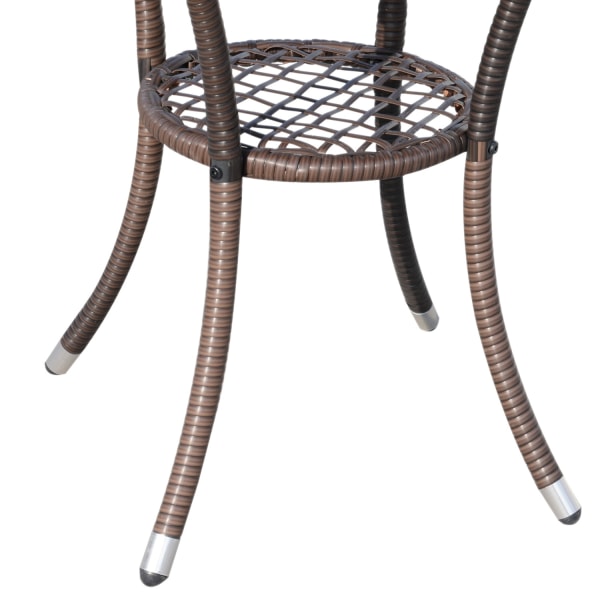 Balkonmøbelsæt Sædehynde Brun 60X58.5X89.5Cm Foldebar Rattan Bistro Sæt