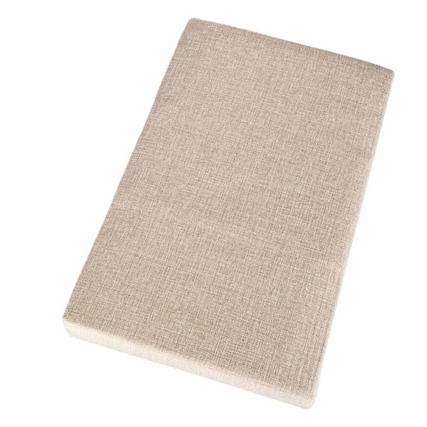 Beige hopfällbar ottoman med förvaring 50x31x31 cm