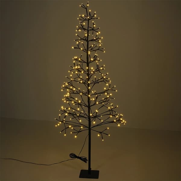 LED-kvistträd för utomhusbruk, 280 ljus, 150 cm, metallfot