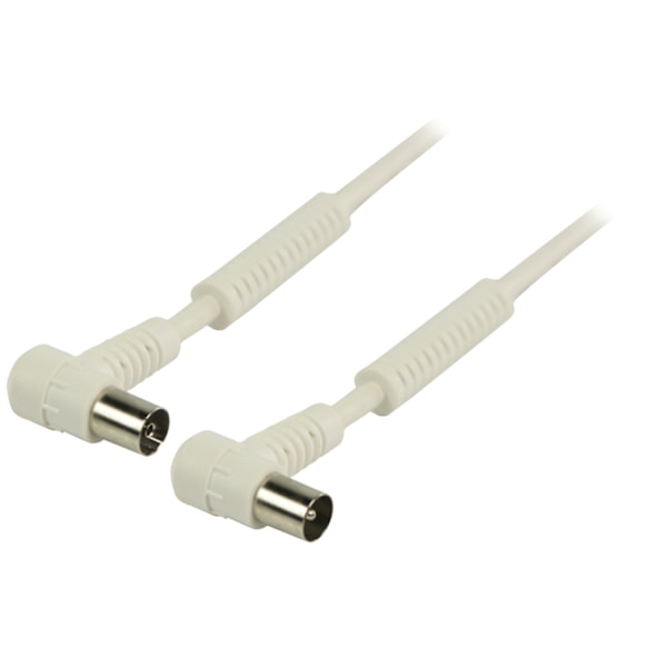 Coax Kabel 120 Db Vinklet Coax Han - Coax Hun 25.0 m Hvid