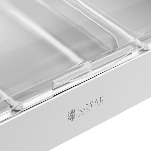 Aamiaisbuffet-näyttö rolltop-kannen kanssa 3x GN 1/3 3x 2,6 l