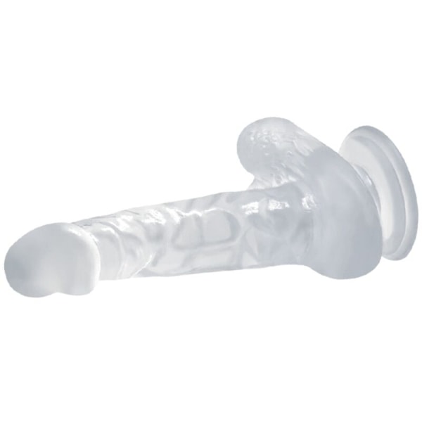 Baile - Realistisk dildo med sugkopp och testiklar 16,7 Cm Transparent