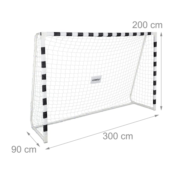 Fotbollsmål i vit metall XXL