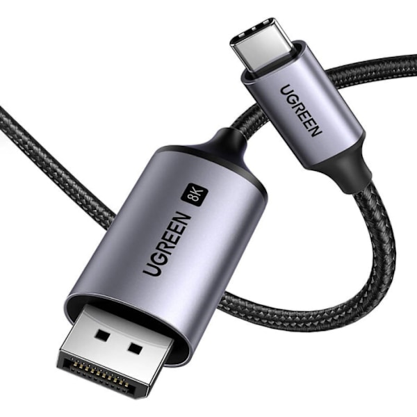 Ljudvideokabel USB-C - DisplayPort 8K HDR HDCP2.3 eARC 2m grå