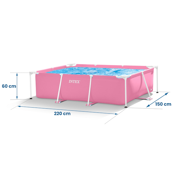Stor rektangulær ramme havepool 220 x 150 cm INTEX 28266