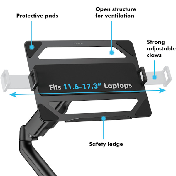 Laptop holder til skærmarm VESA 75x75