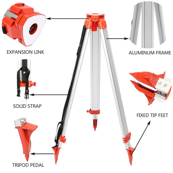 Aluminiumstativ 1,65 m, 5 m laserstav med 5 sektioner