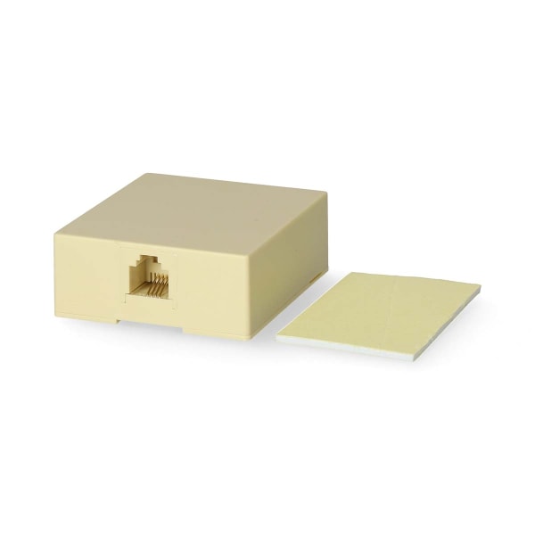 Telecom Wall Box | Tilslutnings Type: RJ11 | RJ11 Hunstik | RJ11 Hunstik | Lige | PVC | Elfenben