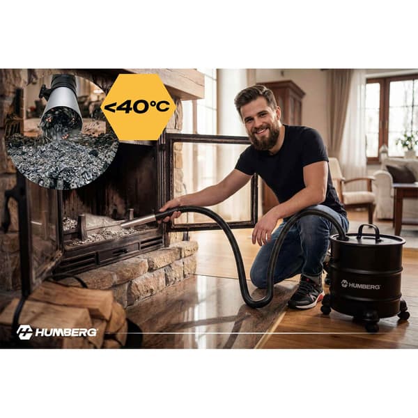 Askestøvsuger til pejs, 18L, 1000W, HEPA-filter