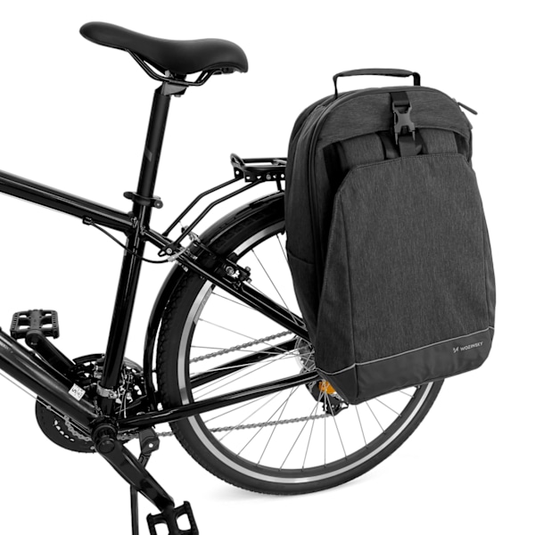 Cykelkufferttaske, cykelrygsæk med stel 2i1, 30l, sort