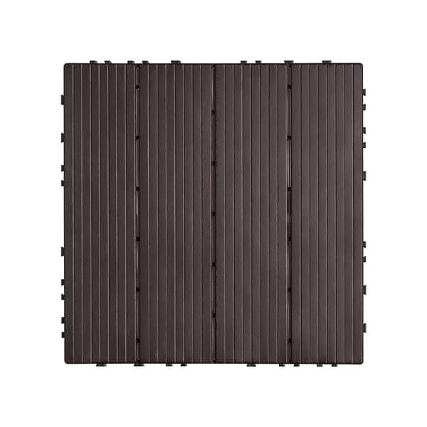 Sammanfogade altanplattor, 54-pack, 30x30 cm, mörkbrun