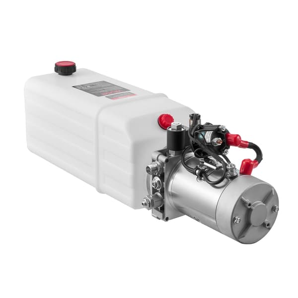 12V hydraulpump, 8L behållare, enkelverkande