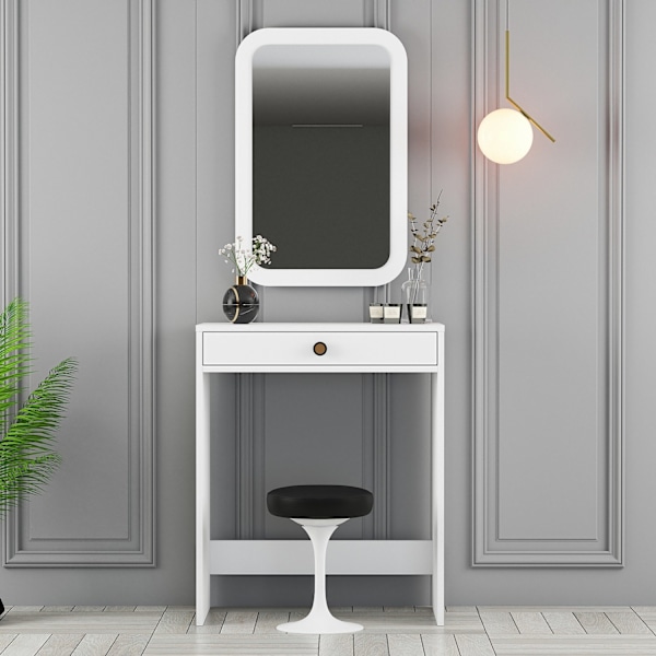 Meikkipöytä Lizbon Mirror - valkoinen