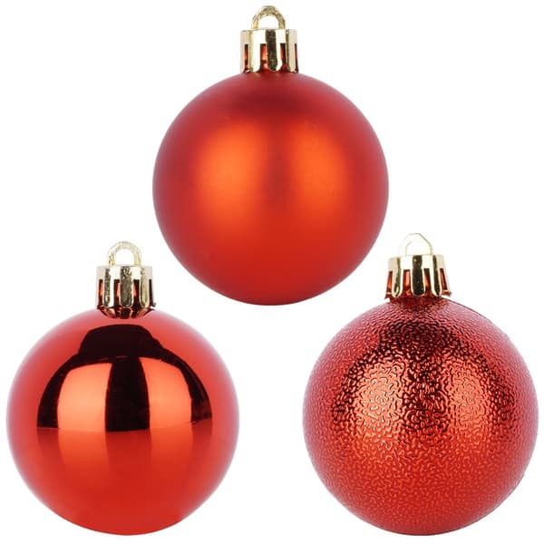 Okrossbara röda julgranskulor, 5 cm, 10-pack