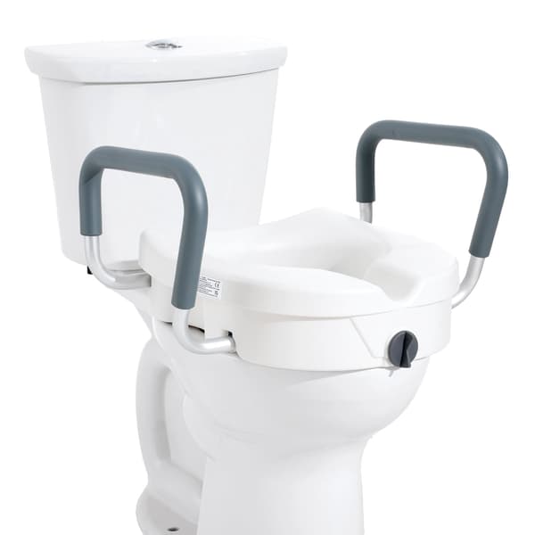 Upphöjd toalettsits 13 cm, 157 kg, vadderade armstöd