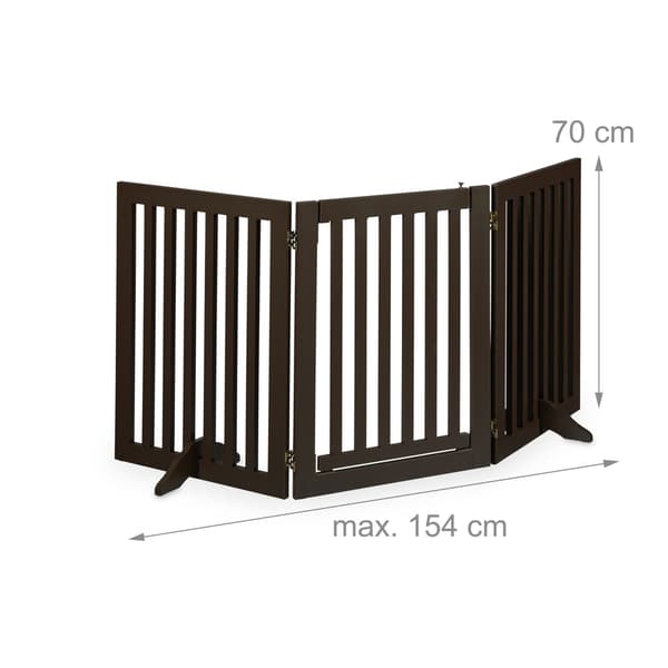 Brun säkerhetsgrind med dörr 70 cm