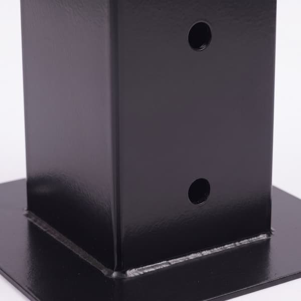 Stolpstöd i galvaniserat stål, svarta, 4-pack, 70x150 mm