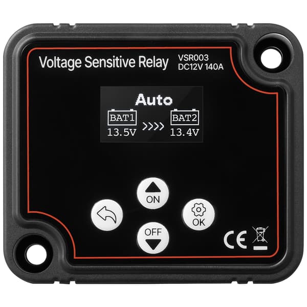 Dubbel batteriisolator 12V 140A VSR-relä med LCD