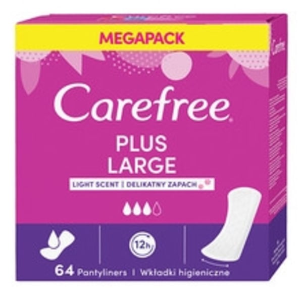 Carefree - Plus Large Panty liners (mild scent) 48.0ks