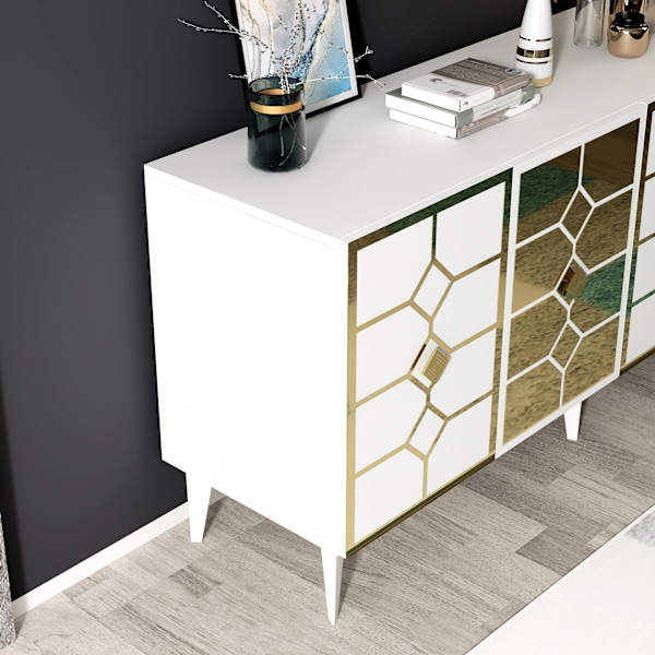 Konsol Irmak - Vit, Guld