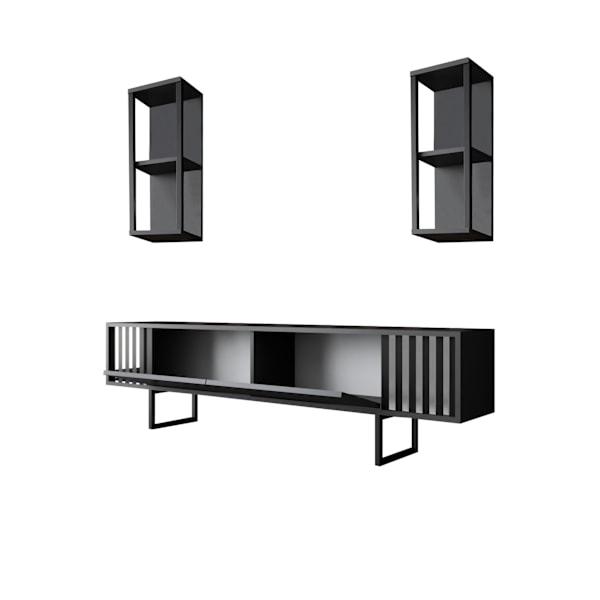 Olohuoneen huonekalusetti Chrome Line Set - antrasiitti, musta