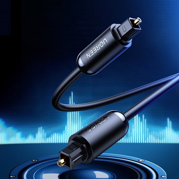 Kabel optisk lydkabel digital optisk fiber Toslink SPDIF 1,5m grå