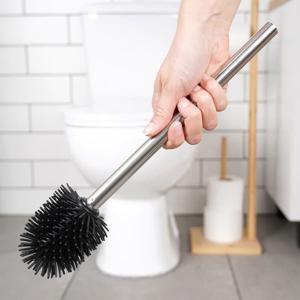 Musta silikoni-wc-harja varaosalla, 35 cm