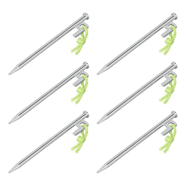 Stenpinnar i galvaniserat stål, 20 cm, P-krok, set om 6
