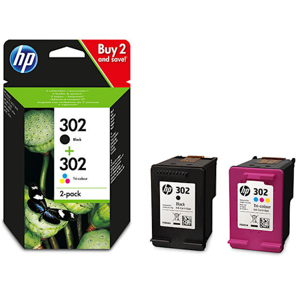HP 302 - blækpatronpakke, sort og trefarvet