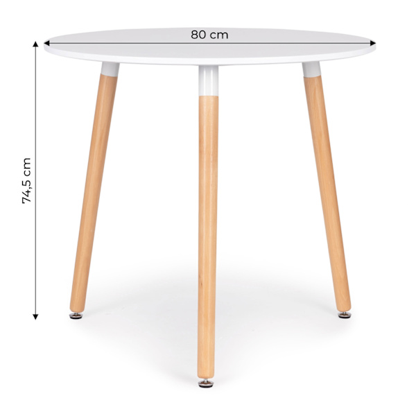 Modernt träbord för köket vardagsrum, 80 cm
