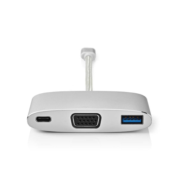 USB Multi-Port Adapter | USB 3.2 Gen 1 | USB-C™ Hane | USB-A Hona / USB-C™ Hona / VGA hona 15p | 5 Gbps | 0.20 m | Rund | Guldplaterad | Flätad / Nylo