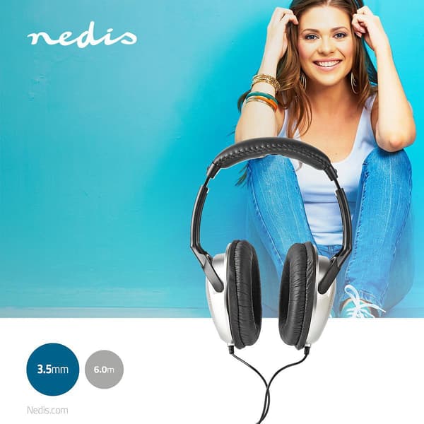 Over-Ear Wired hörlurar | Kabellängd: 6.00 m | Volymkontroll | Silver / Svart