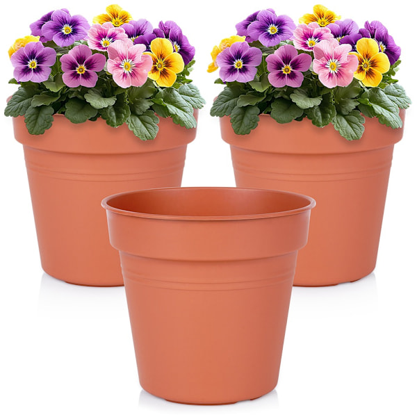 Rund havekrukke i plast 17 cm 3 stk.
