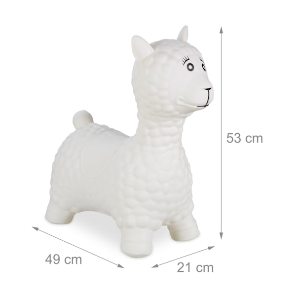 Bouncy Animal Llama i gräddvit